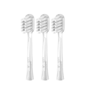 Laifen Wave Toothbrush Heads - Gum Care Cushioned Brush - 3 pack - Transparent