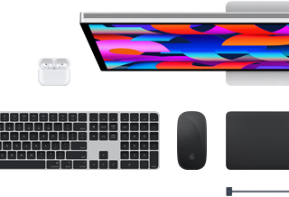 Mac-accessoires: AirPods, Studio Display, Magic Keyboard, Magic Mouse, Magic Trackpad, MagSafe-oplaadkabel